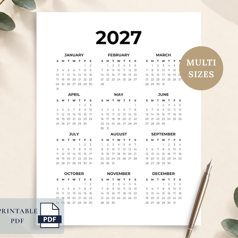 Calander Back Drop 2027 Transparent Calendar - Etsy