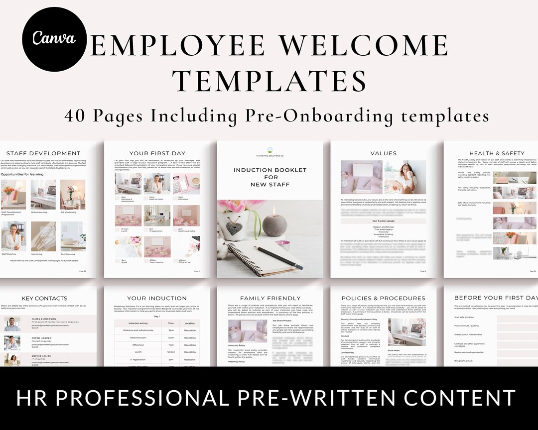 Employee Welcome Package Canva Template, HR Onboarding Manual (digital ...