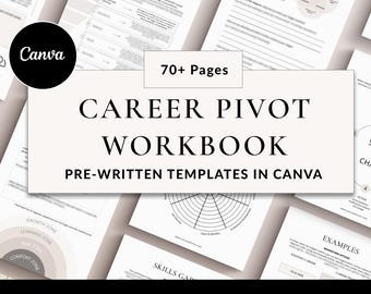 Career Pivot Templates, Career Coaching Workbook Canva, Arbeitsblätter für die Karriereentwicklung, Ebook-Handbuch für die Übergangsplanung, Jobwechsel-Journal