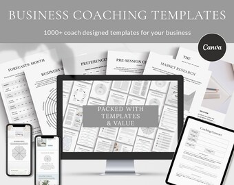 1000+ Business Coaching Canva Templates, Coaching Tools & Resources (Digital Download)