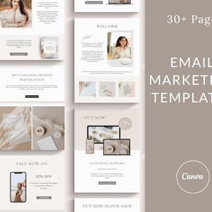 Email Marketing Template Bundle, Canva Template, Email Newsletter Templates, Coaching Business, Sales Email Content Marketing, Mailchimp