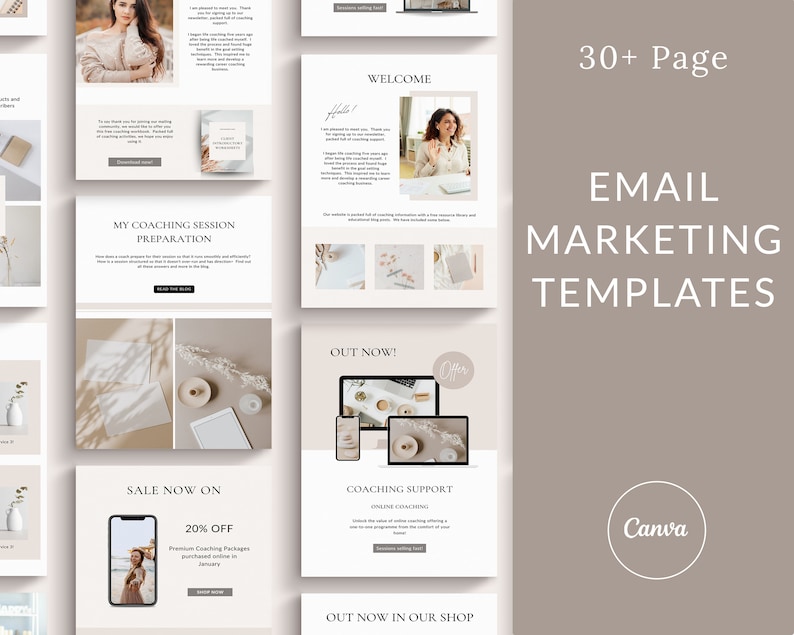 Email Marketing Template Bundle, Canva Templates, Email Newsletter Templates