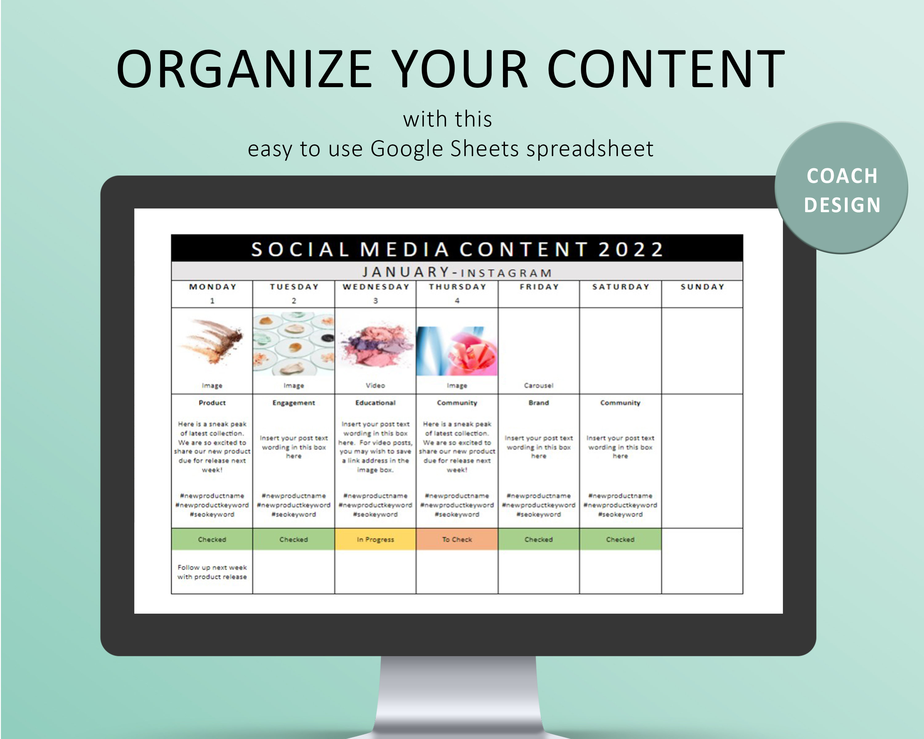 Social Media Content Calendar Template Google Sheets Batch Content
