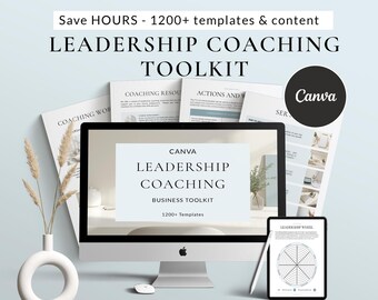Leadership Coaching Templates Canva Toolkit, Management Development, Supervisor Training Bundle, Business Coaching Workbook