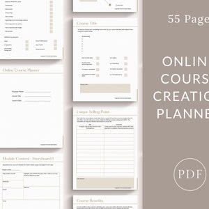 Online Course Planner, Course Creator Planner, Training Course Planner Workbook, Coach, Online Course Kit, Digital Product Planner Printable