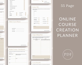 Online Course Planner, Course Creator Planner, Course Planner Workbook ebook, Coaching Kit, Digital Course Creation Planner Printable