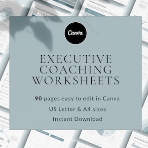 Executive Coaching Worksheet Templates, Canva Templates, Leadership Coaching Templates, Management Coaching Toolkit, Business Coaching