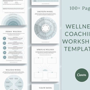 Wellness Coaching Worksheets Canva Templates, Wellness Business, Health and Wellness Templates, Wellness Coach, Wellbeing Coach Life coach