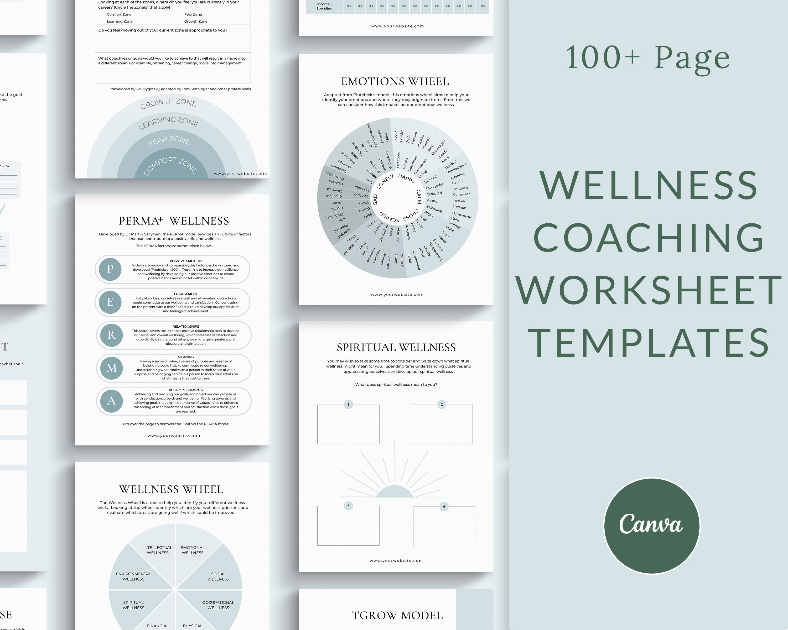 Wellness Coaching Worksheets Canva Templates, Wellness Business, Health and Wellness Templates, Wellness Coach, Wellbeing Coach Life coach