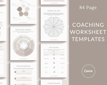 Coaching Worksheet Canva Templates, Coaching Workbook, Canva Coaching Templates, Coaching Tools, Coaching Model Exercise Coaching Resources