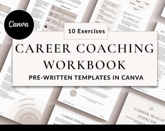 Career Coaching Workbook, Canva Templates (PDF)