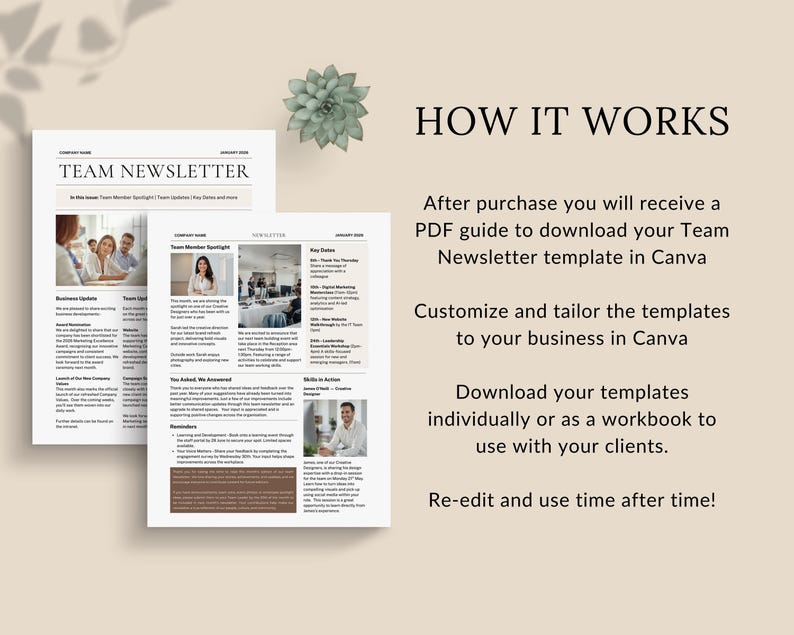 Team Newsletter Template Canva, Office News Letter, Staff Morale ...
