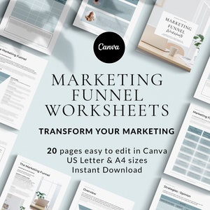 Marketingtrichter Vorlage Arbeitsblätter, Marketingstragegie-Planer, Marketingstragesie-Vorlage
