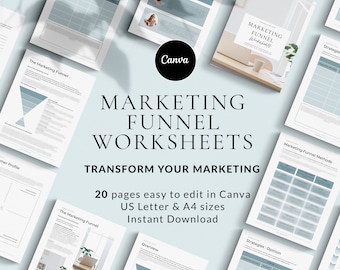 Werkbladen Marketingtrechtersjabloon, Strategieplanner Canva