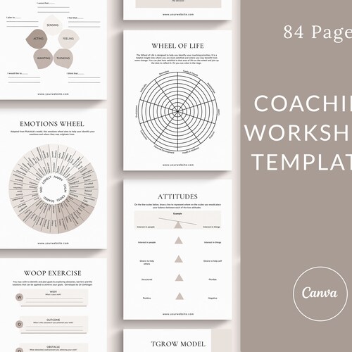 Coaching Worksheet Canva Templates Coaching Workbook Canva Etsy