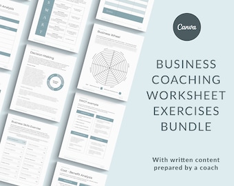 Business Coaching Worksheets, Business Coaching Workbook, Business Coaching Templates Canva, Coaching Tools, Coaching Session Exercises