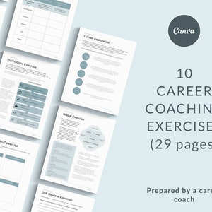 Career Coach Toolkit Career Advisor Exercises Career Guidance Career Coaching Tools for Career Coaches Coaching Templates Canva Templates