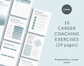 Career Coach Toolkit Karriere-Berater-Übungen Karriere-Beratung Karriere-Coaching-Tools für Karriere-Coachs Coaching-Vorlagen Canva Templates