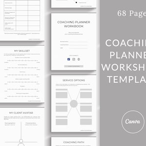 Coaching Planner, Coaching Business Planner Template Canva, life coach planner, coaching toolkit, coaching workbook, business coach planner