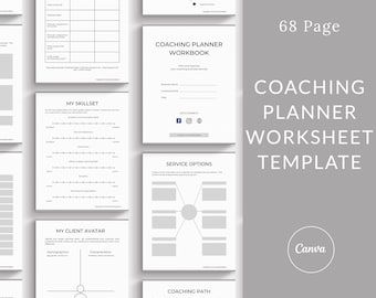 Coaching Planner, Coaching Business Planner Template Canva, life coach planner, coaching toolkit, coaching workbook, business coach planner