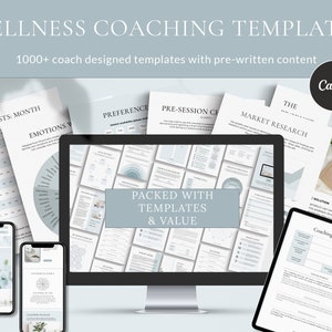 Wellness Business Toolkit, Wellness Canva Templates, Wellness Coach Templates, Canva Wellness Coaching Templates, Wellbeing Coach, Holistic