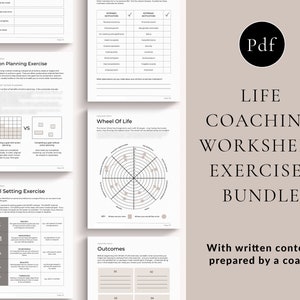 Life Coaching Templates Bundle, Life Coaching Toolkit, Coaching Session Workbook, Done for you coaching exercises, Coaching Worksheets