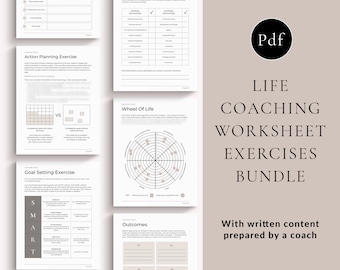 Life Coaching Templates Bundle, Life Coaching Toolkit, Coaching Session Workbook, Done for you coaching exercises, Coaching Worksheets