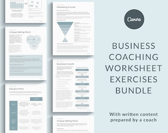 Business Coaching Worksheets, Canva Templates, Coaching Exercises (Digital Download)