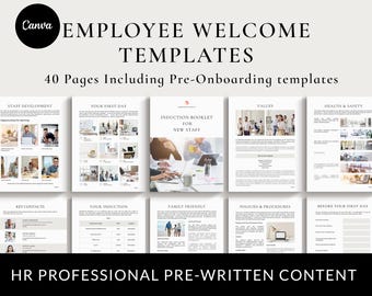 Employee Onboarding Pack, Welcome Booklet, Canva Templates (Digital Download)