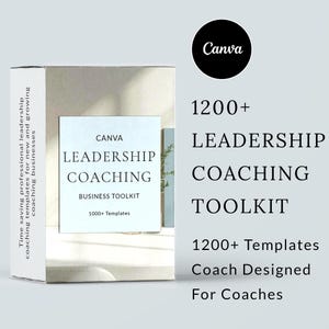 Leadership Coaching Templates Bundle, Training Consultancy Business Canva Templates, Team Leader & Management Skills Worksheets