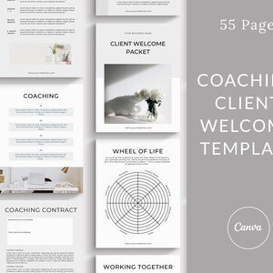 Coaching Client Welcome Packet, Client Onboarding Canva Template, Coaching Worksheets, Life Coach, Business Coach, Coaching Templates, Coach