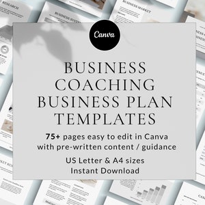 Business Coaching Business Plan Template Canva, Start up Coaching Business Templates, Business Plan document, Coaching Business Plan format