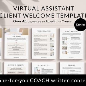 Virtual Assistant Client Welcome Packet, Client Welcome Pack, Client Onboarding Template VA, Welcome Guide Canva Templates Business Proposal