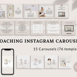 コーチング Instagram カルーセル テンプレート、コーチング Instagram テンプレート、カルーセル テンプレート、IG カルーセル、Canva テンプレート、コーチング ソーシャル メディア
