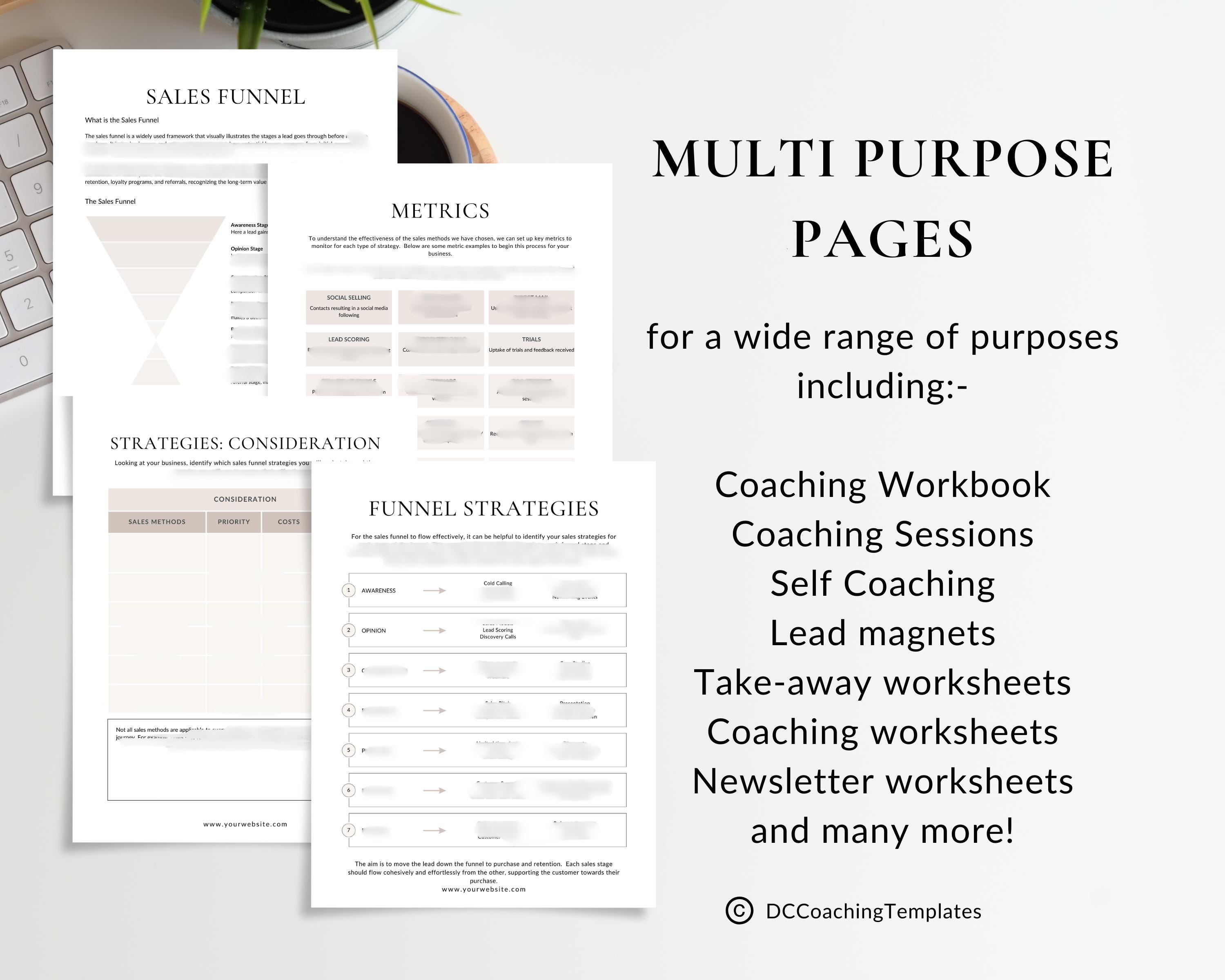 Sales Funnel Templates, Canva Coaching Workbook, Selling Planner Guide - Etsy