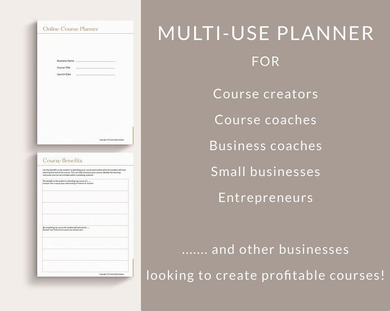 Online Course Planner, Course Creator Planner, Course Planner Workbook ...