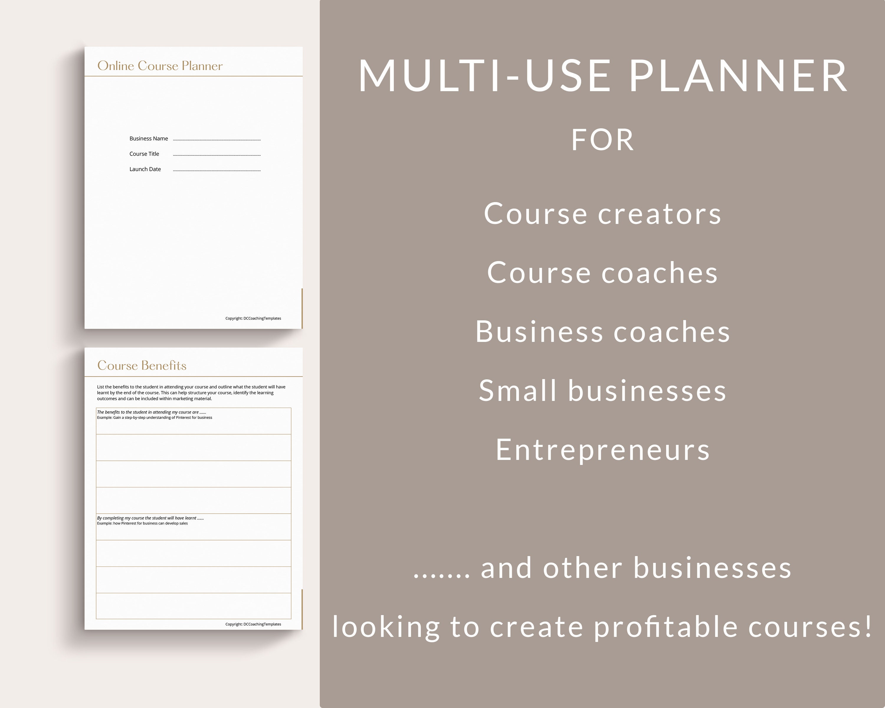 Online Course Planner, Course Creator Planner, Course Planner Workbook ...