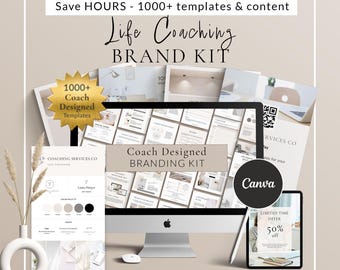 Life Coach Brand Kit, DIY Branding, Social Media Marketing Templates, Instagram Bundle, Canva