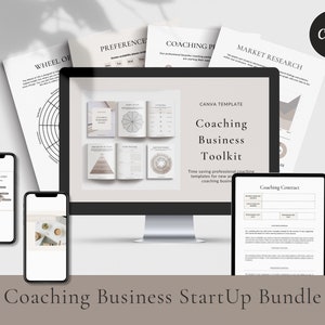 Coaching Business Start Up Toolkit, Canva Coaching Business Template Bundle, Business Coach Templates Life Coach Templates, Canva Templates