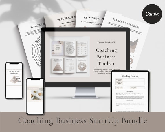 Coaching Business Start Up Toolkit, Canva Template Bundle, Life Coach Tools