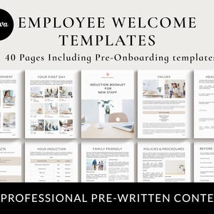Employee Handbook Template, Employee Welcome Package, New Employee Onboarding Handbook, Canva Template, Employee Manual, Company Handbook HR
