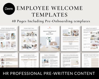 Employee Handbook Template, Employee Welcome Package, New Employee Onboarding Handbook, Canva Template, Employee Manual, Company Handbook HR