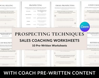 Sales Templates: Prospecting Techniques, Canva Coaching Workbook, Real Estate