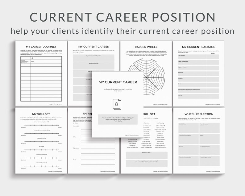 Printable Career Plan Workbook, Career Plan printable, Career Planning tools, Career Coaching printable pdf, Career Toolkit, Career Change