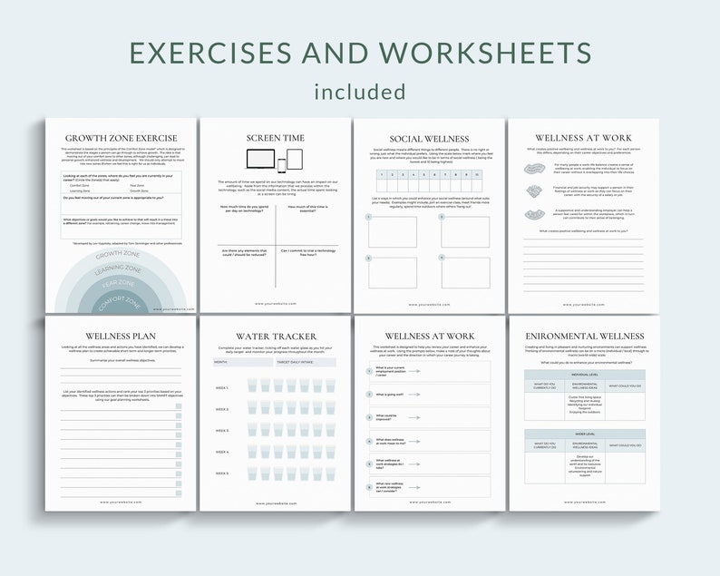 Wellness Coaching Worksheets Canva Templates, Wellness Business, Health and Wellness Templates, Wellness Coach, Wellbeing Coach Life coach