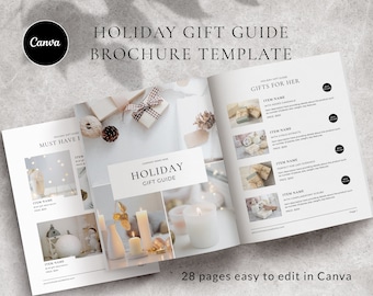Holiday Gift Guide Canva Template, Christmas Product Catalog (Digital Download)