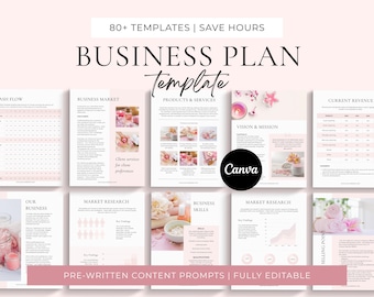 Plantilla de plan de negocios en Canva, planificador para pequeñas empresas, cuaderno de trabajo para emprendedores, ideas para negocios secundarios