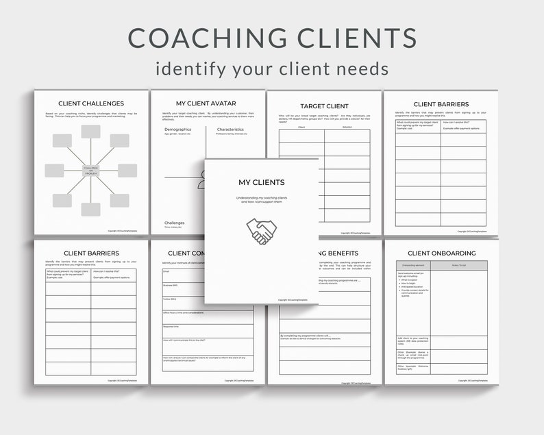 Coaching Planner, Coaching Business Planner Template Canva, life coach planner, coaching toolkit, coaching workbook, business coach planner