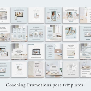 Career Coach Instagram Templates, Canva Social Media Kit Coaching, New Post, Square and Story