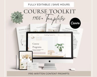 1100+ Course Creator Canva Templates, Course Launch Kit